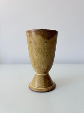 TAIZÉ Pottery Mazagran Goblet Chalice in Hazelnut Farmhouse Minimalist Stoneware